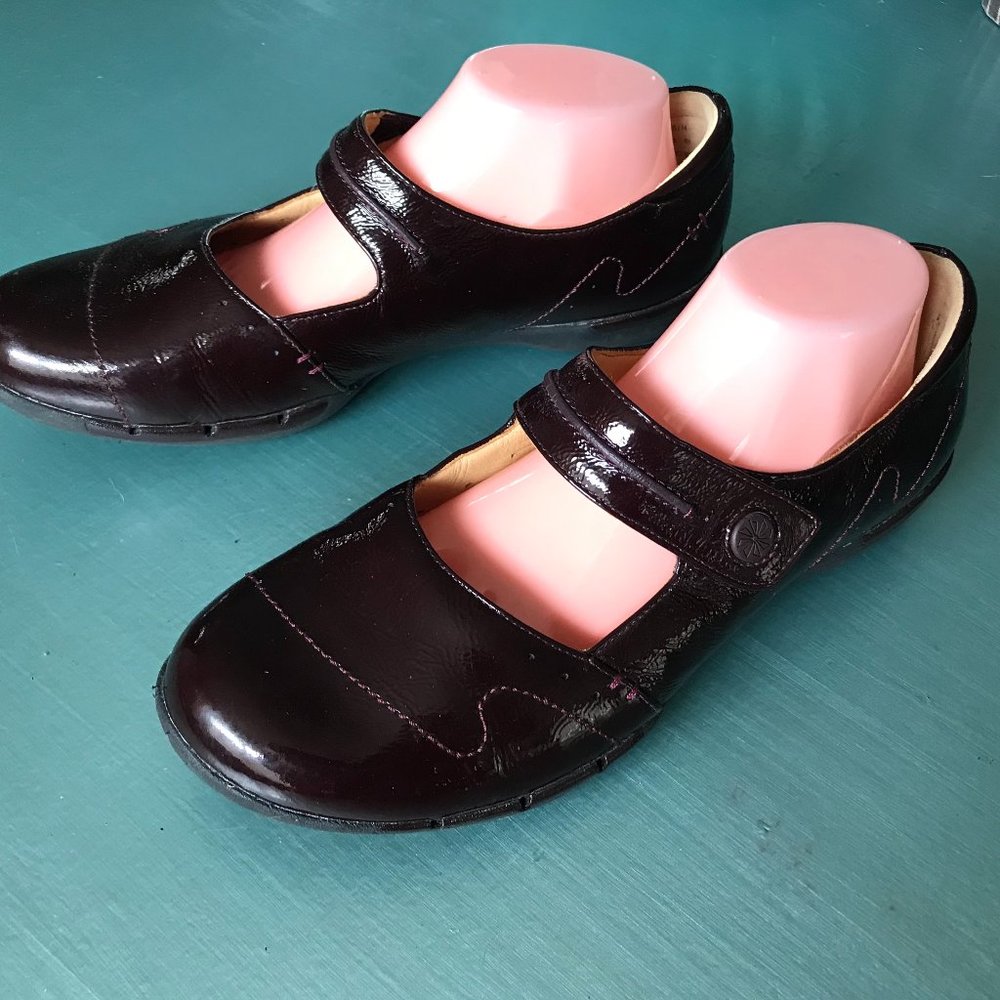 Clarks Dark Brown Patent Leather Mary Janes